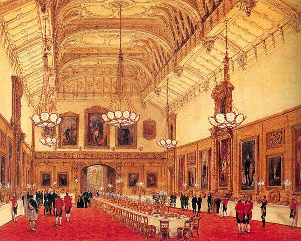 Nash, Joseph The Waterloo Chamber, Windsor Castle china oil painting image